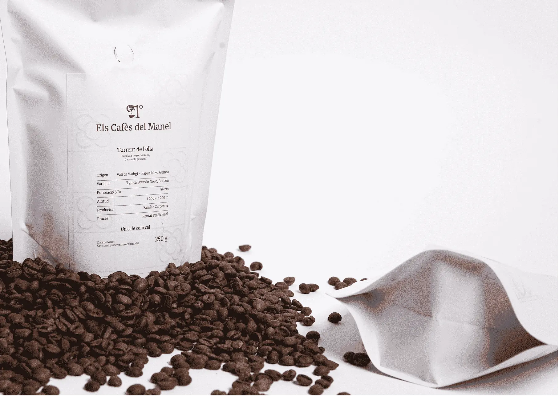 Bossa de cafè d’especialitat Els Cafès del Manel amb grans de cafè