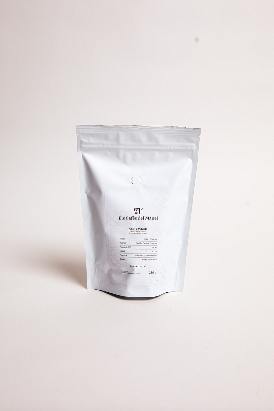 Bossa de cafè d’especialitat Gran de Gràcia amb origen Colòmbia dels Cafès del Manel